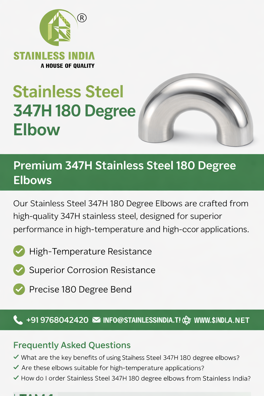 ASTM A403 WP347H Buttweld Pipe Fittings
