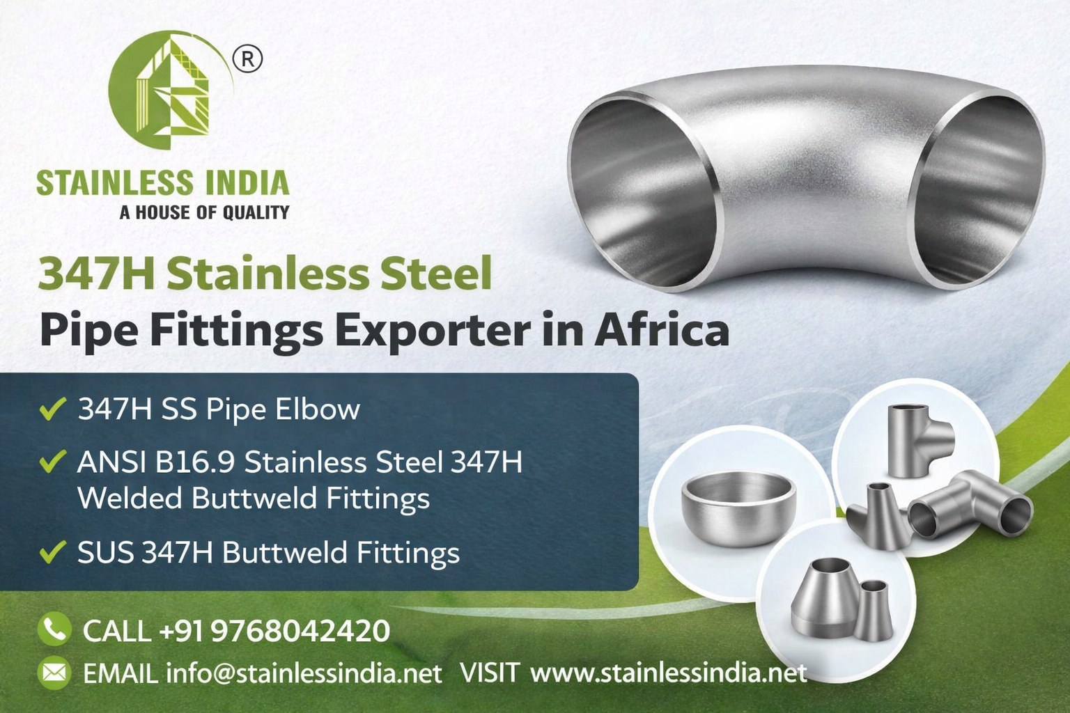 SS 347H Seamless 180 Degree Elbow