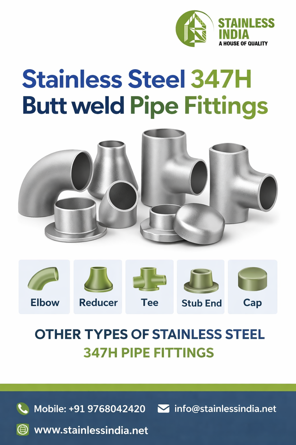 SS 347H Welded Pipe Elbow