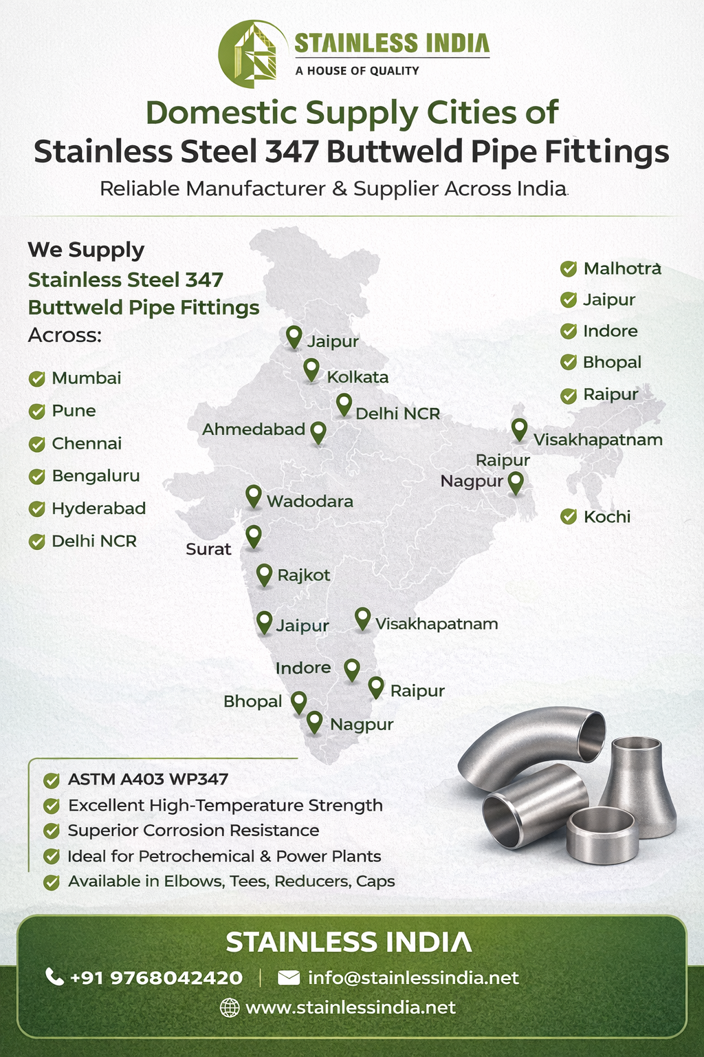 347H Stainless Steel Pipe Fittings Manufacturer