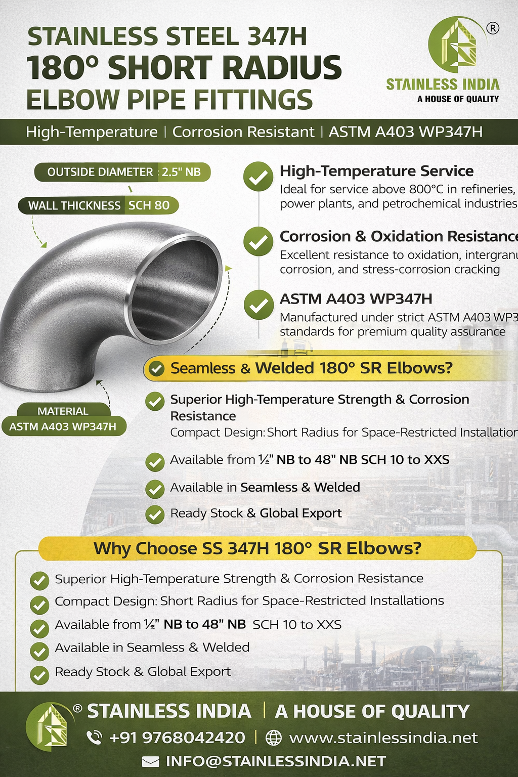 ASTM A403 WP347H Product Range