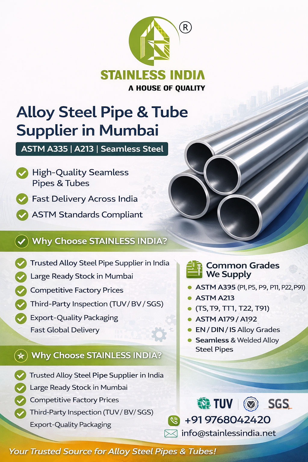 Alloy Steel Pipe Manufacturer in India