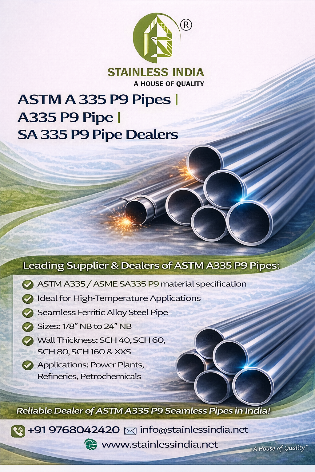 ASTM A335 P9 Seamless Alloy Steel Pipe