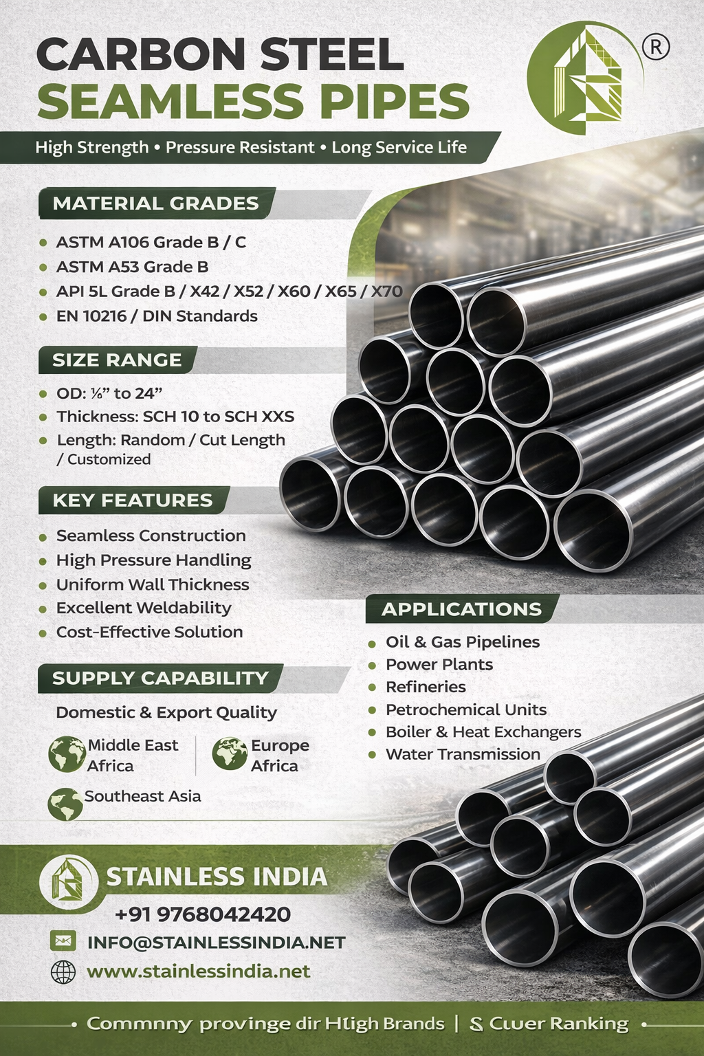 Alloy Steel Pipe for Petrochemical Plants