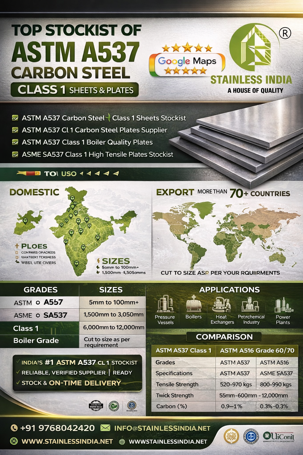 Normalized ASTM A537 Steel Plate