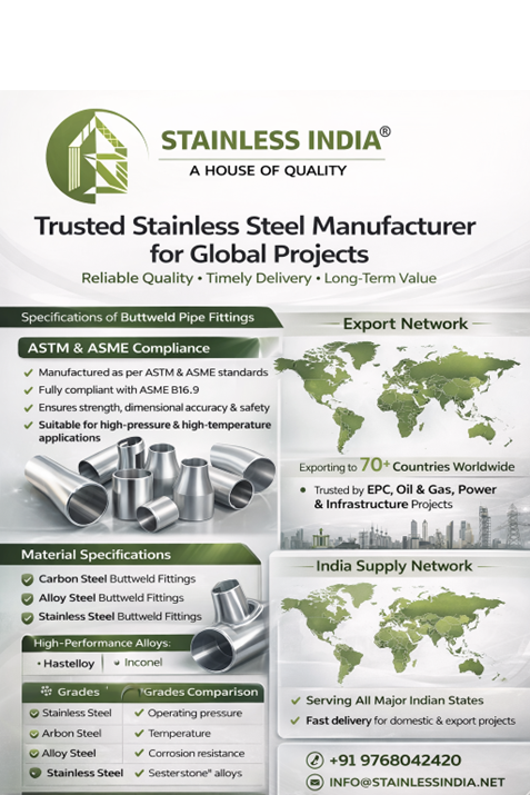 Stainless Steel Buttweld Pipe Fittings Exporter