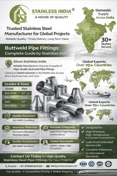 Buttweld Pipe Fittings Manufacturer in India