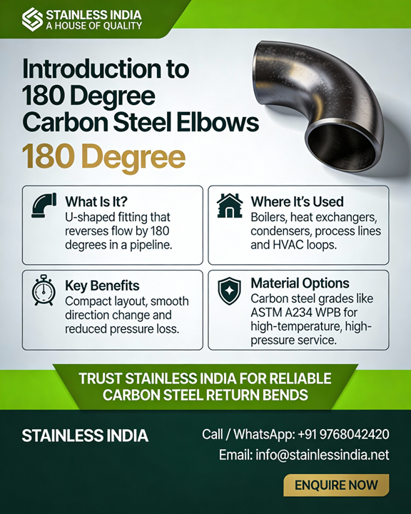 Carbon Steel Buttweld 180 Degree Return Bend