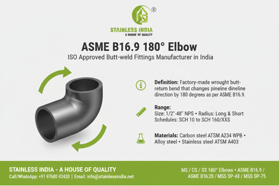 180 Degree Carbon Steel Elbow Supplier