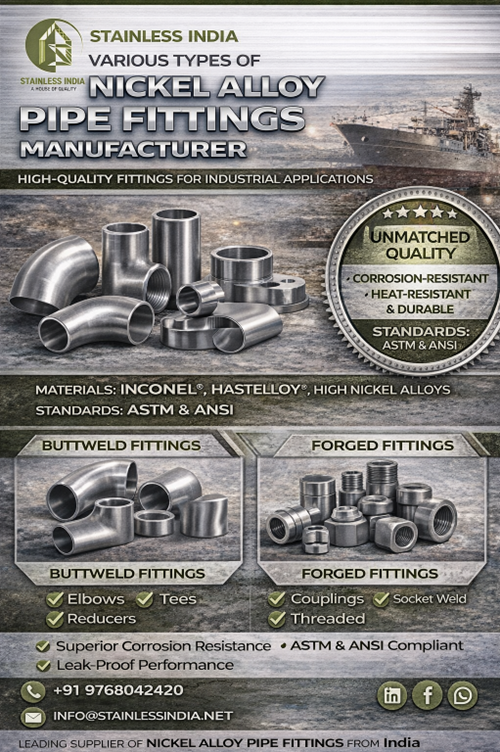 Nickel Alloy Pipe Fittings with Test Certificate