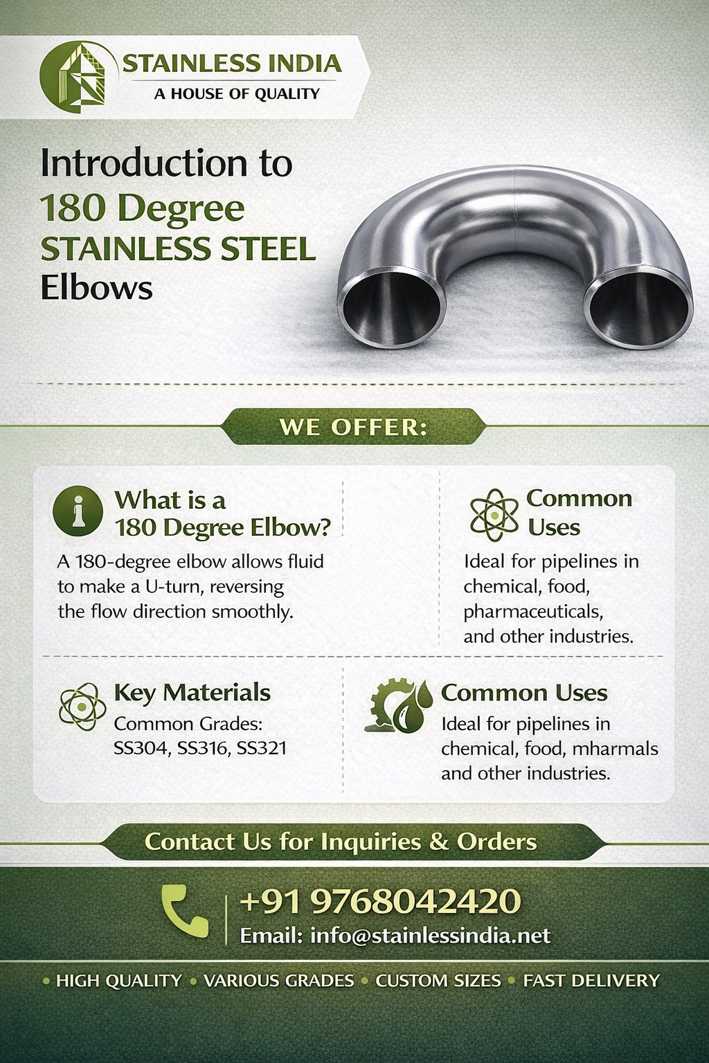 ASME B16.9 Stainless Steel Return Bend