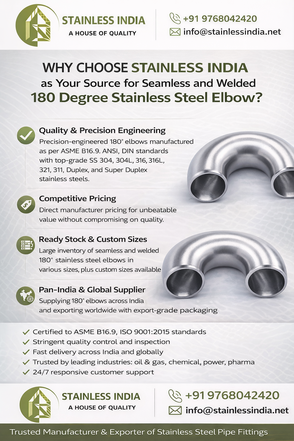 ASTM A403 WP304 Pipe Fittings